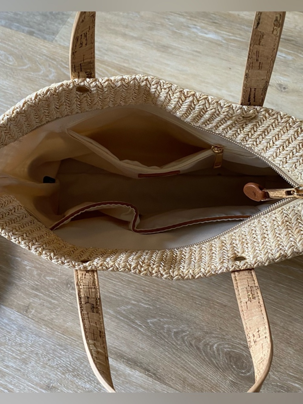 Cork and Straw Handbag by Hotter - Picture 3 of 6